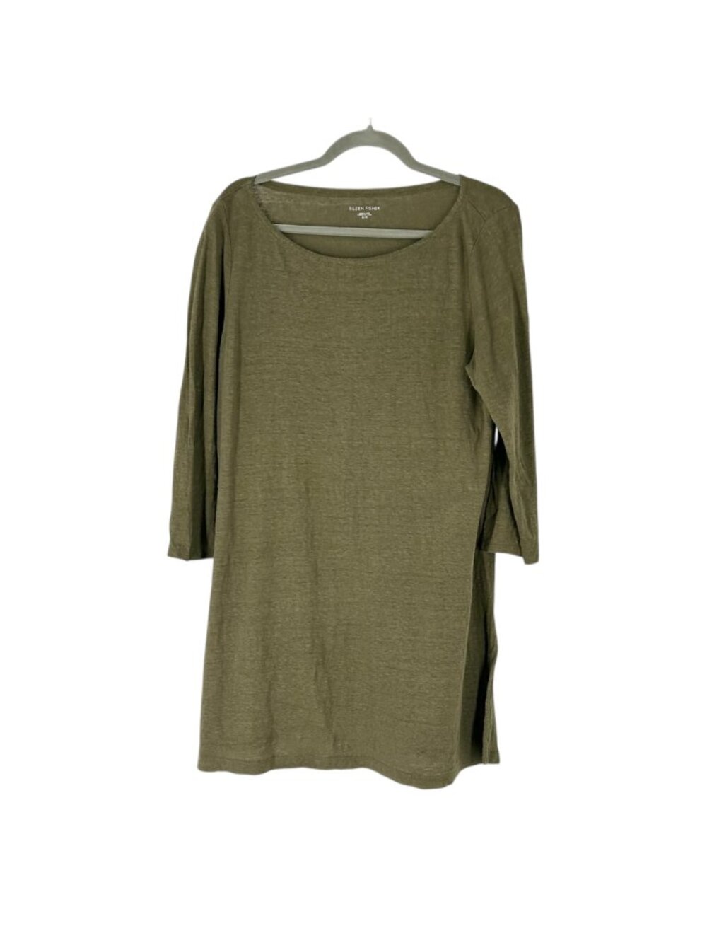 Eileen Fisher 100% Linen Green Tunic Top